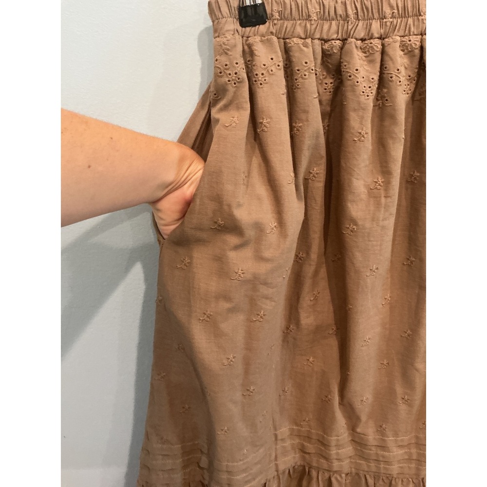 Neuflora Santa Monica Eyelet Tiered Midi Skirt Boho Prairie Cottagecore Size L - Picture 13 of 13